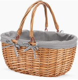  Natural Water Hyacinth Storage Basket with Handles - BA_NCV064 