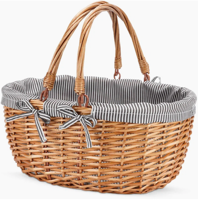  Natural Water Hyacinth Storage Basket with Handles - BA_NCV064 
