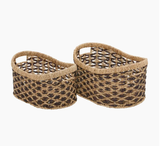  Set of 2 Woven Seagrass Storage Baskets - BA_NCV067 