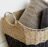  Large Seagrass Storage Basket with Steel Handles - BA_NCV068 