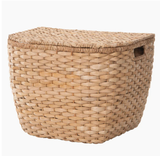  Natural Woven Seagrass Oval Storage Basket with Lid - BA_NCV069 