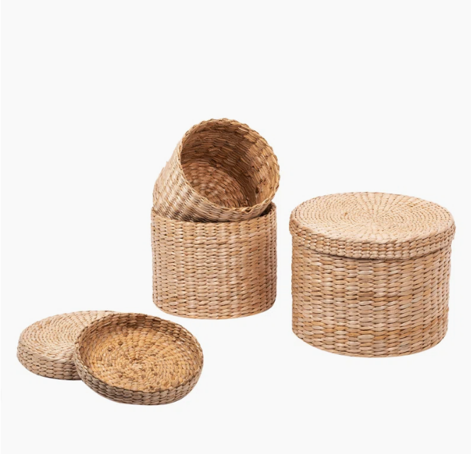  Set of 3 Woven Water Hyacinth Display Boxes - BA_NCV073 