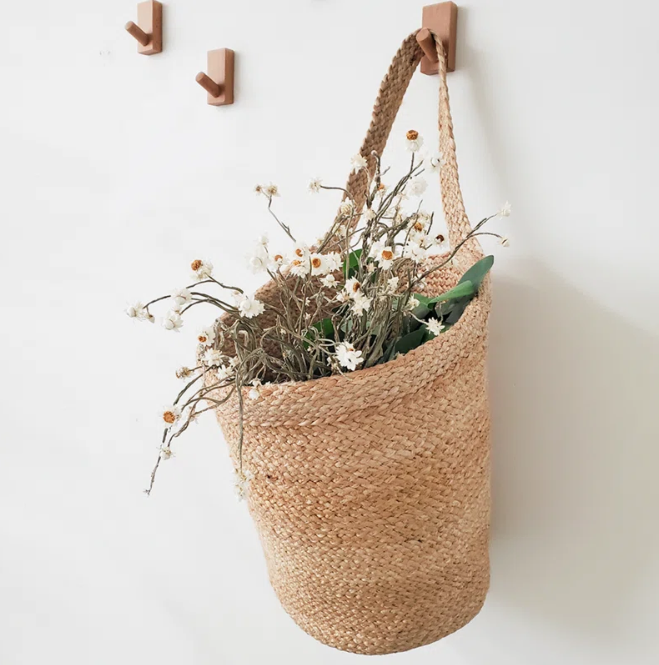  Handcrafted Braided Jute Hanging Storage Basket - BA_NCV072 