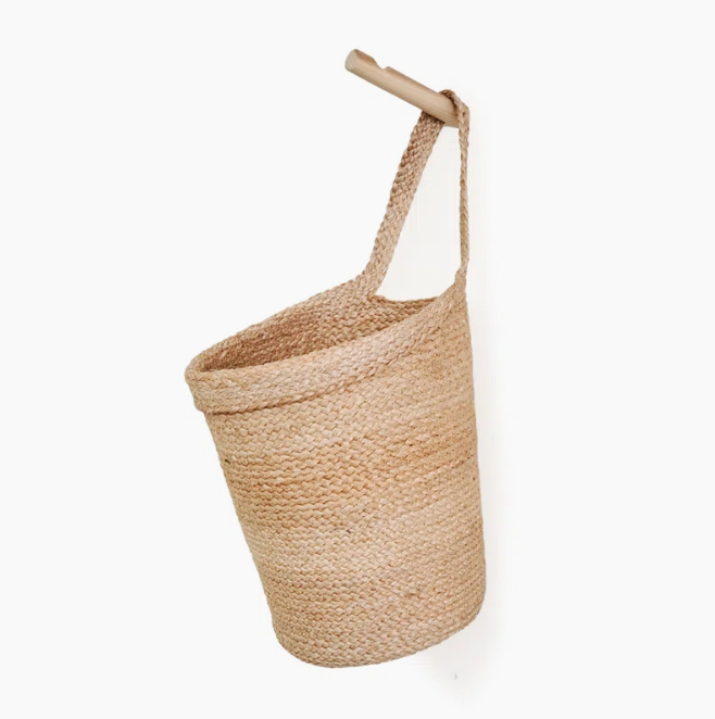  Handcrafted Braided Jute Hanging Storage Basket - BA_NCV072 