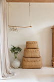  Handwoven Scallop Wicker Storage Baskets with Lids - BA_NCV074 