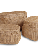  Handwoven Scallop Wicker Storage Baskets with Lids - BA_NCV074 