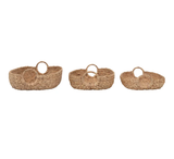  Handwoven Water Hyacinth Storage Basket Set with Handles - BA_NCV076 