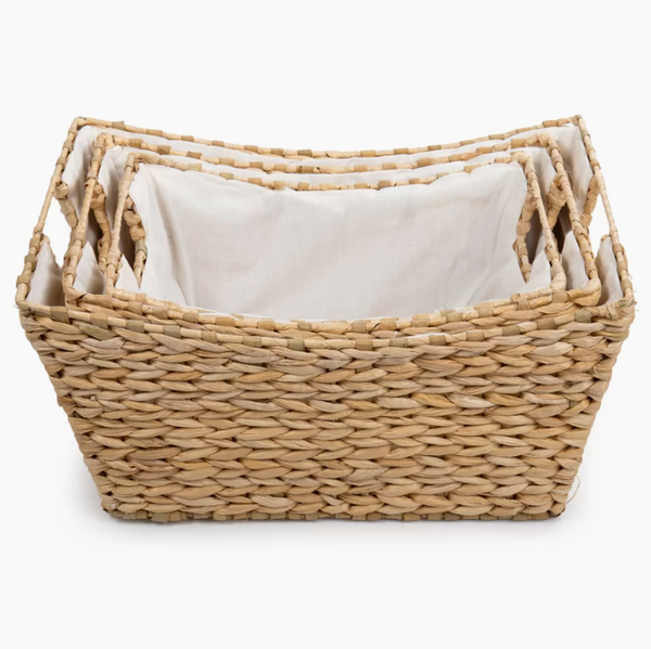  Set of 3 Woven Water Hyacinth Storage Baskets - BA_NCV077 
