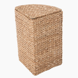  Natural Hand Woven Water Hyacinth Corner Laundry Basket - BA_NCV078 