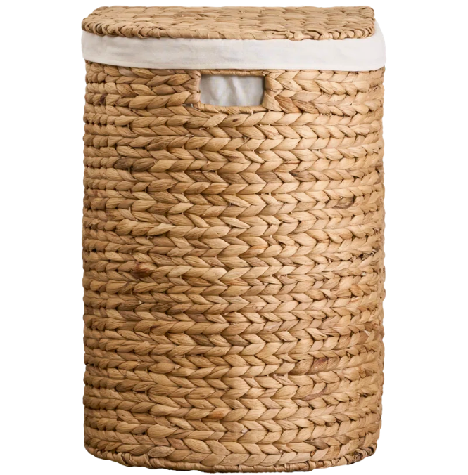  Natural Water Hyacinth Woven Storage Basket with Lid - BA_NCV079 
