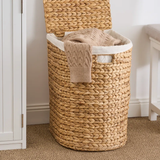  Natural Water Hyacinth Woven Storage Basket with Lid - BA_NCV079 