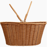  Handwoven Poly-Wicker Picnic Basket with Dual Flip Top - BA_NCV080 