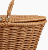 Handwoven Poly-Wicker Picnic Basket with Dual Flip Top - BA_NCV080 