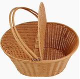  Handwoven Poly-Wicker Picnic Basket with Dual Flip Top - BA_NCV080 