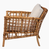  Handcrafted Rattan Openwork Armchair with Cushion - CH_NCV023 