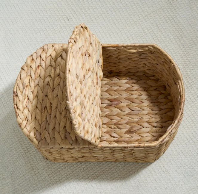  Water Hyacinth Woven Oval Kitchen and Picnic Basket - BA_NCV082 