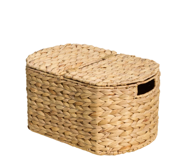  Water Hyacinth Woven Oval Kitchen and Picnic Basket - BA_NCV082 