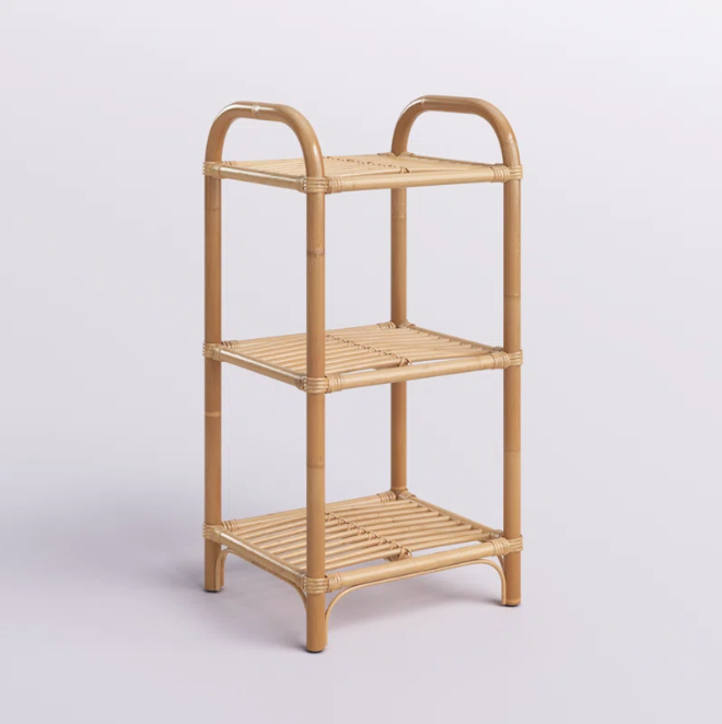  Natural Rattan 3-Shelf Display Stand with Handles - SS_NCV019 