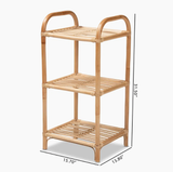  Natural Rattan 3-Shelf Display Stand with Handles - SS_NCV019 
