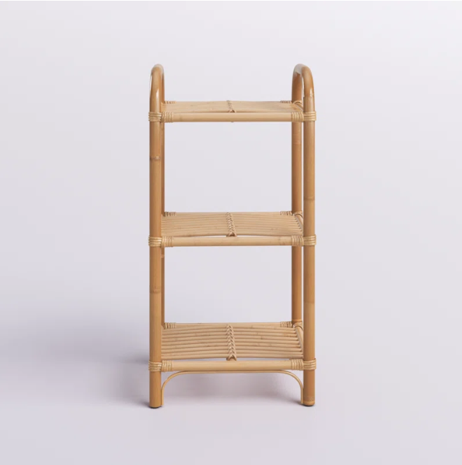  Natural Rattan 3-Shelf Display Stand with Handles - SS_NCV019 