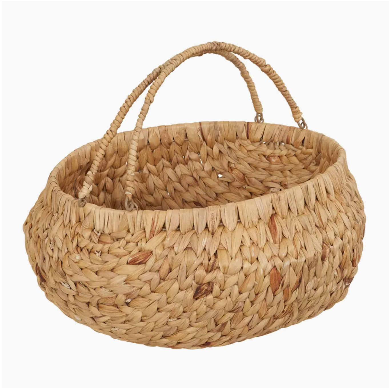  Natural Handwoven Water Hyacinth Storage Basket with Handles - BA_NCV085 
