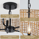 Coastal Rattan Drum Chandelier Light - CL_NCV032 