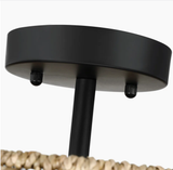  Natural Woven Rattan and Seagrass Semi-Flush Mount Ceiling Light - CL_NCV034 