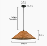  Natural Rattan Oversized Cone Pendant Light - CL_NCV035 
