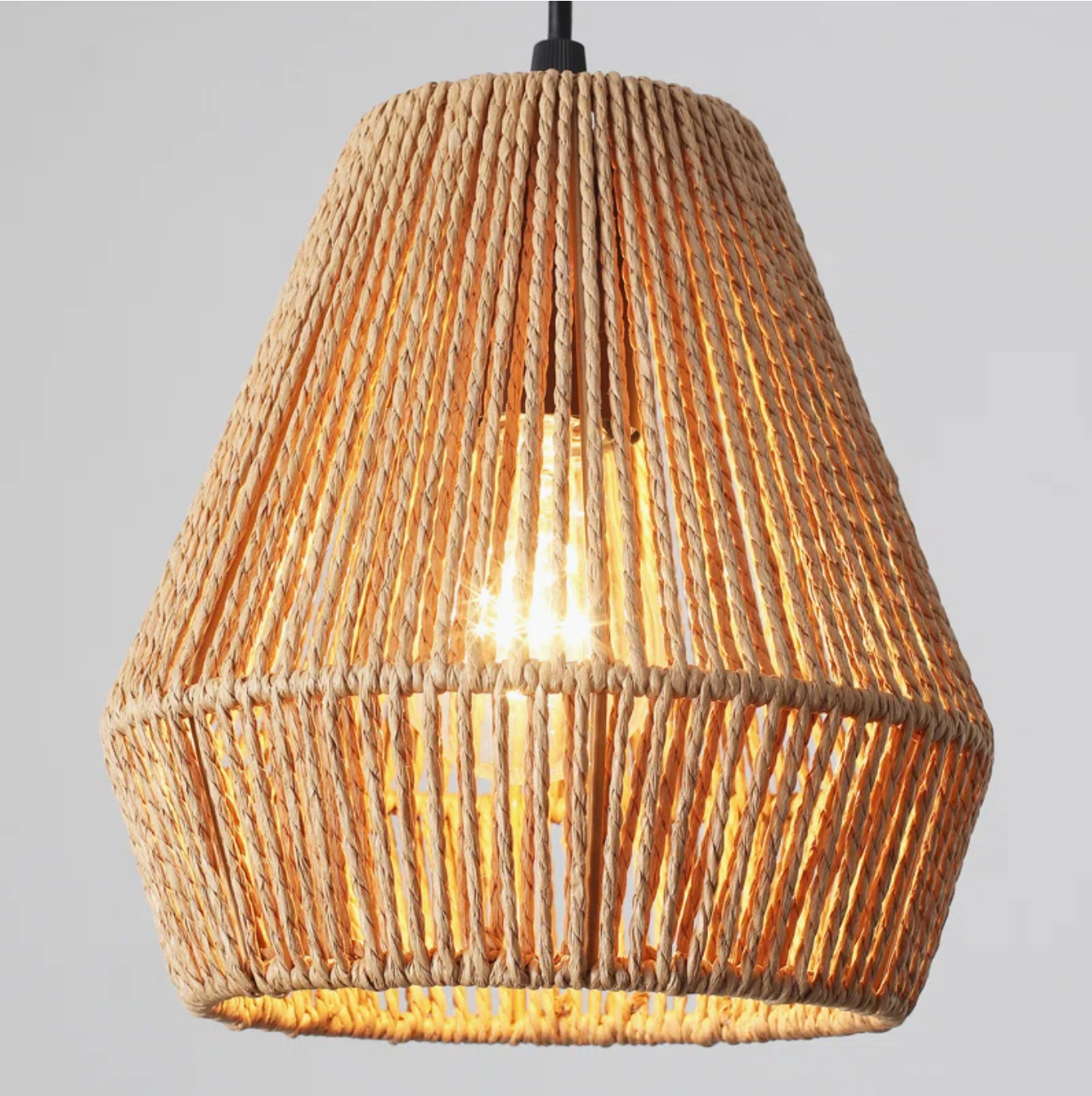 Handwoven Jute Rope Mini Bell Pendant Light Fixture - CL_NCV037 