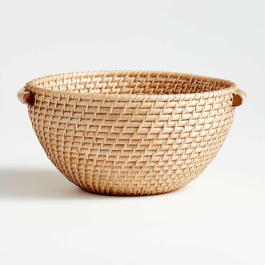  Handcrafted Natural Rattan Bowl with Side Handles - BO_NCV002 