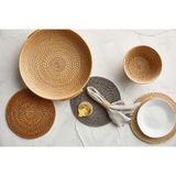 Handcrafted Natural Rattan Bowl with Side Handles - BO_NCV002 