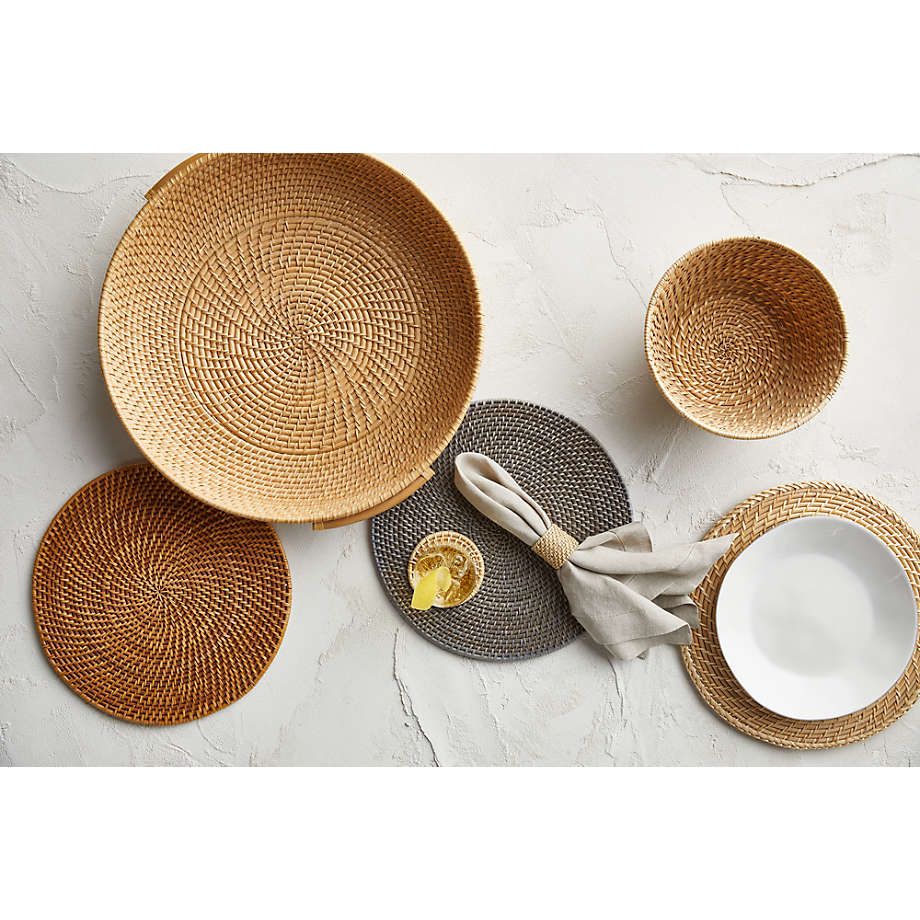  Handcrafted Natural Rattan Bowl with Side Handles - BO_NCV002 