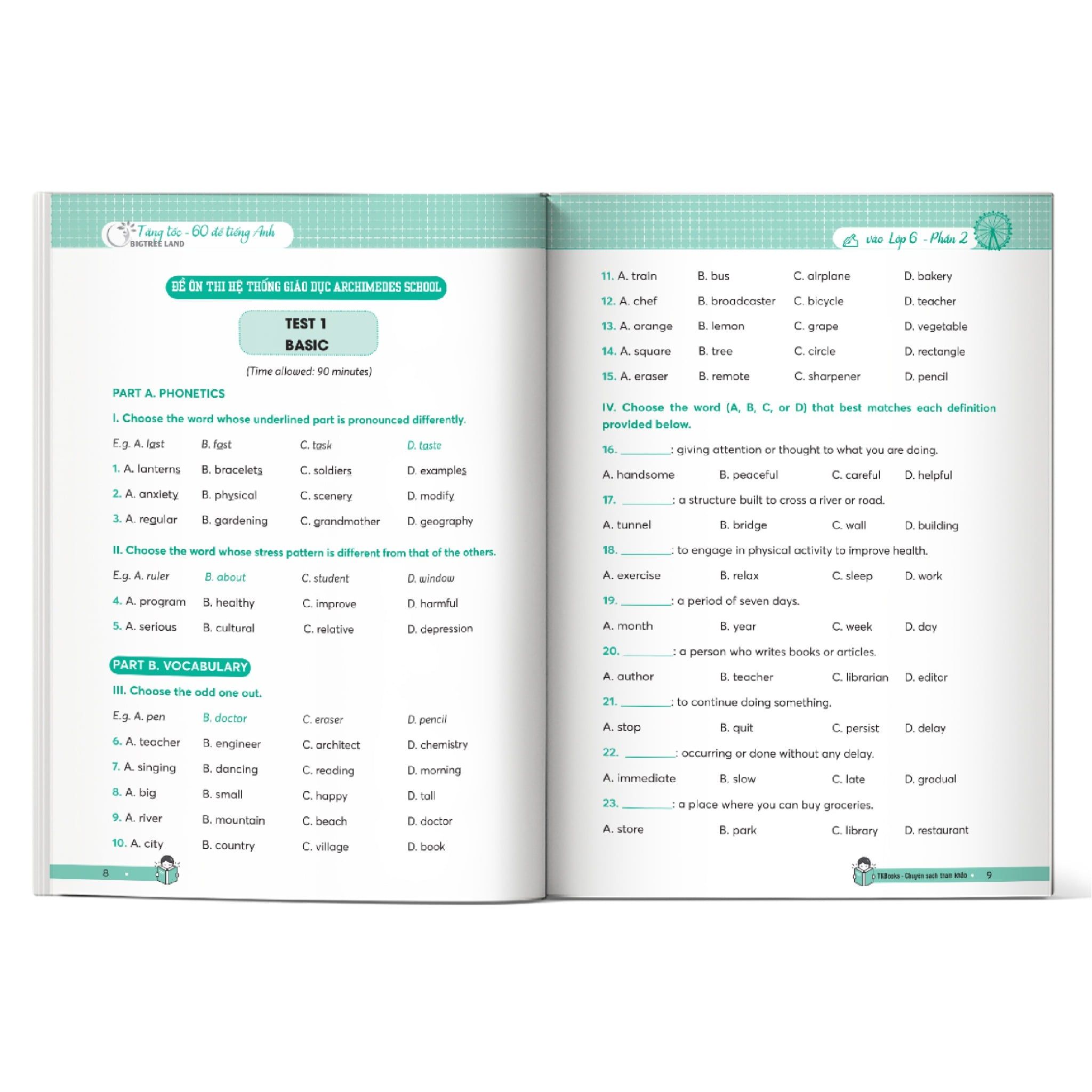  Tăng tốc - 60 đề tiếng Anh vào Lớp 6 - trường chuyên và chất lượng cao - phần 2 