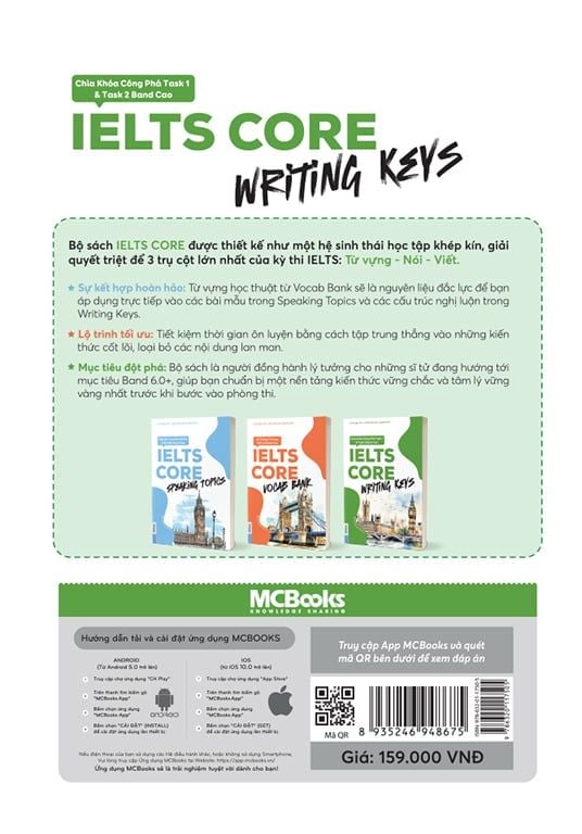  IELTS CORE: Writing Keys – Bí quyết nâng cao điểm Task 1 & Task 2 