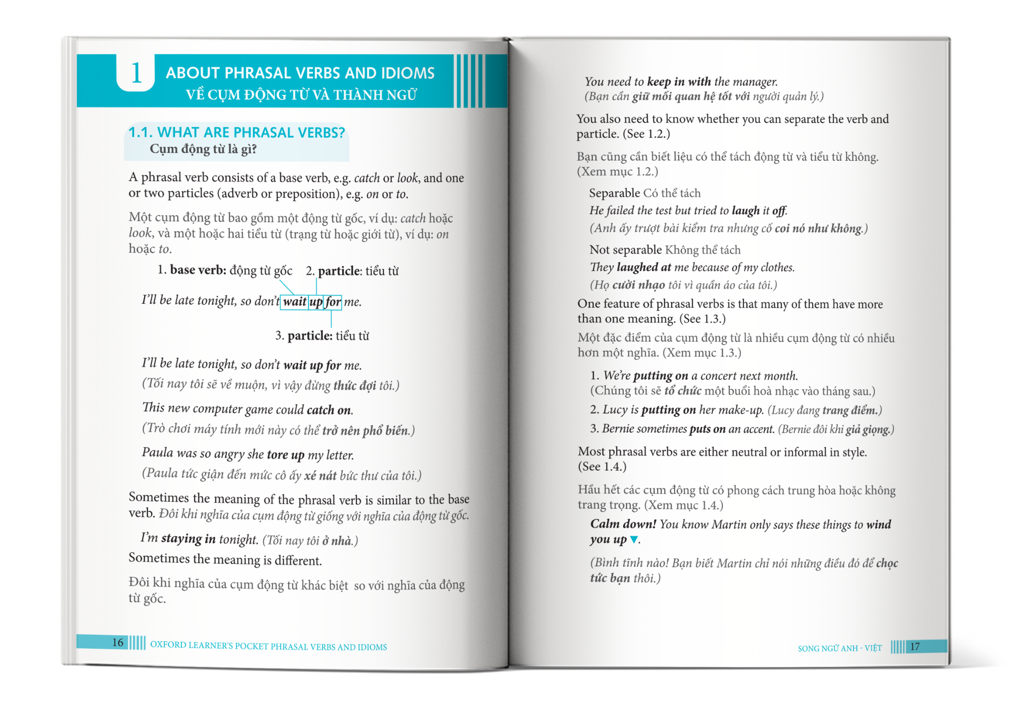  Oxford Learner's Pocket Phrasal verbs and idioms - Song ngữ Anh Việt 