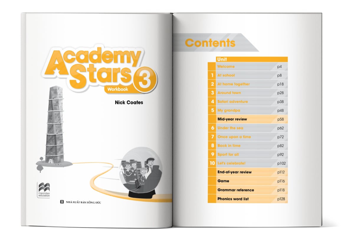 Nội dung củng cố trong cuốn Academy Stars 3 Workbook