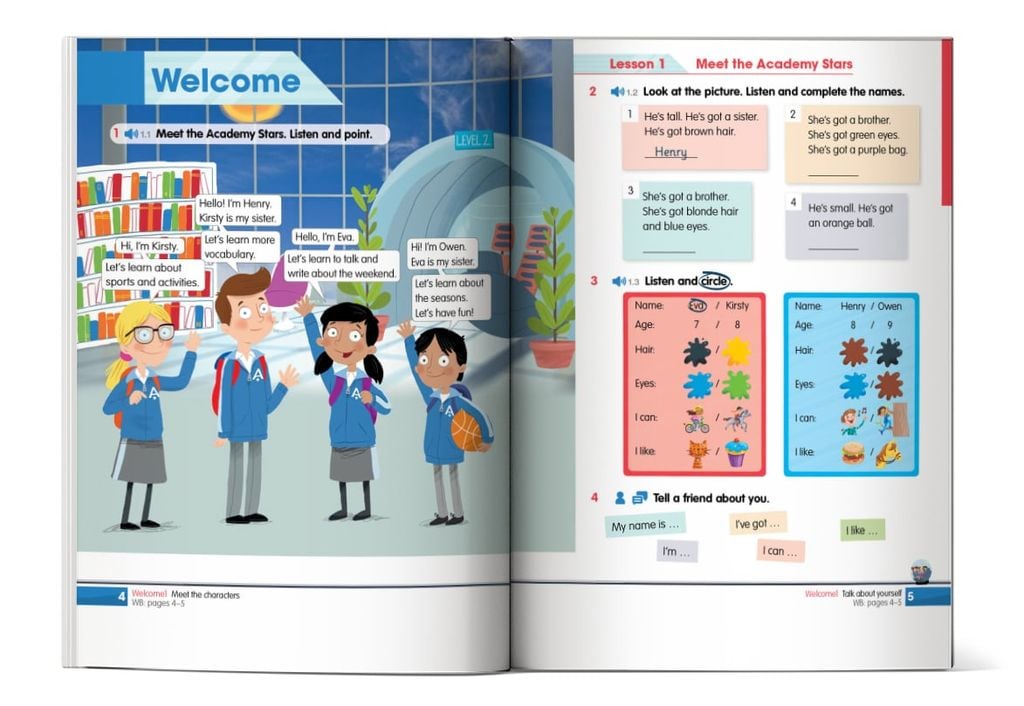 Nội dung trong cuốn Academy Stars Workbook 2