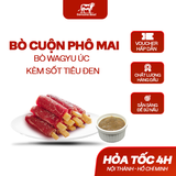  Bò Wagyu Úc Cuộn Phô Mai Mozzarella Kèm Sốt Tiêu Đen 