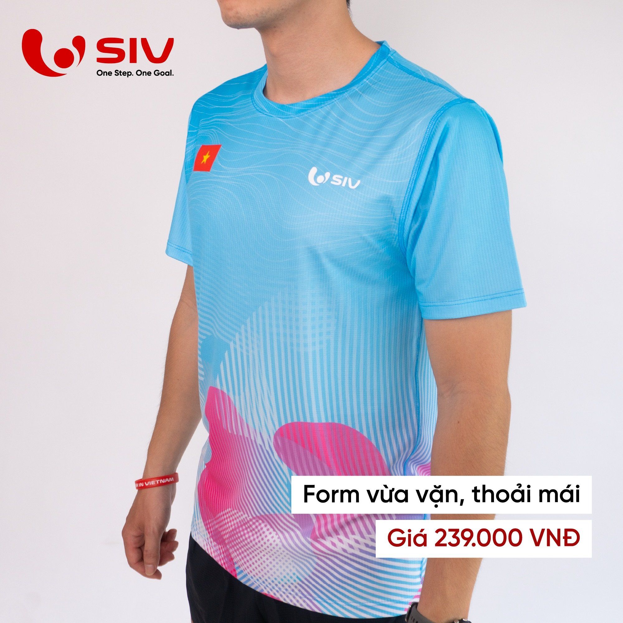  Áo chạy bộ nam SIV T-shirt Vibe 