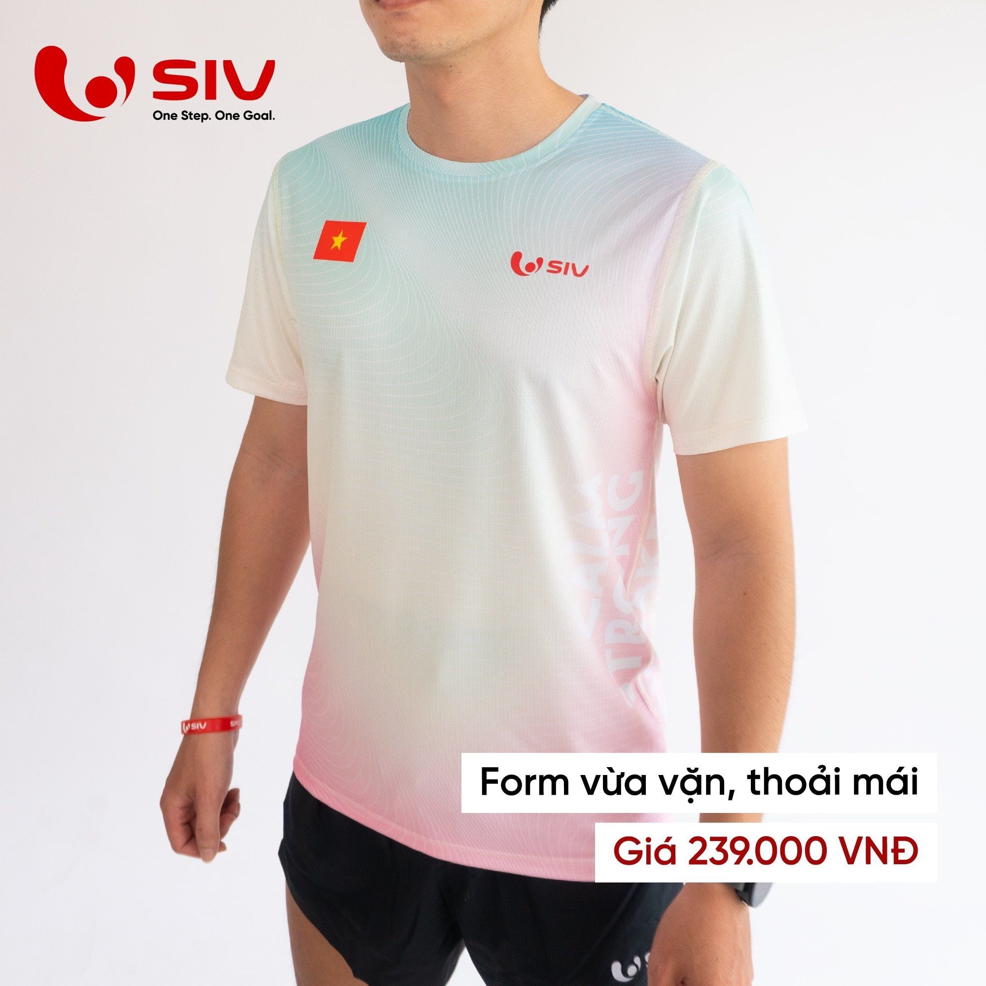  Áo chạy bộ nam SIV T-shirt Pulse 