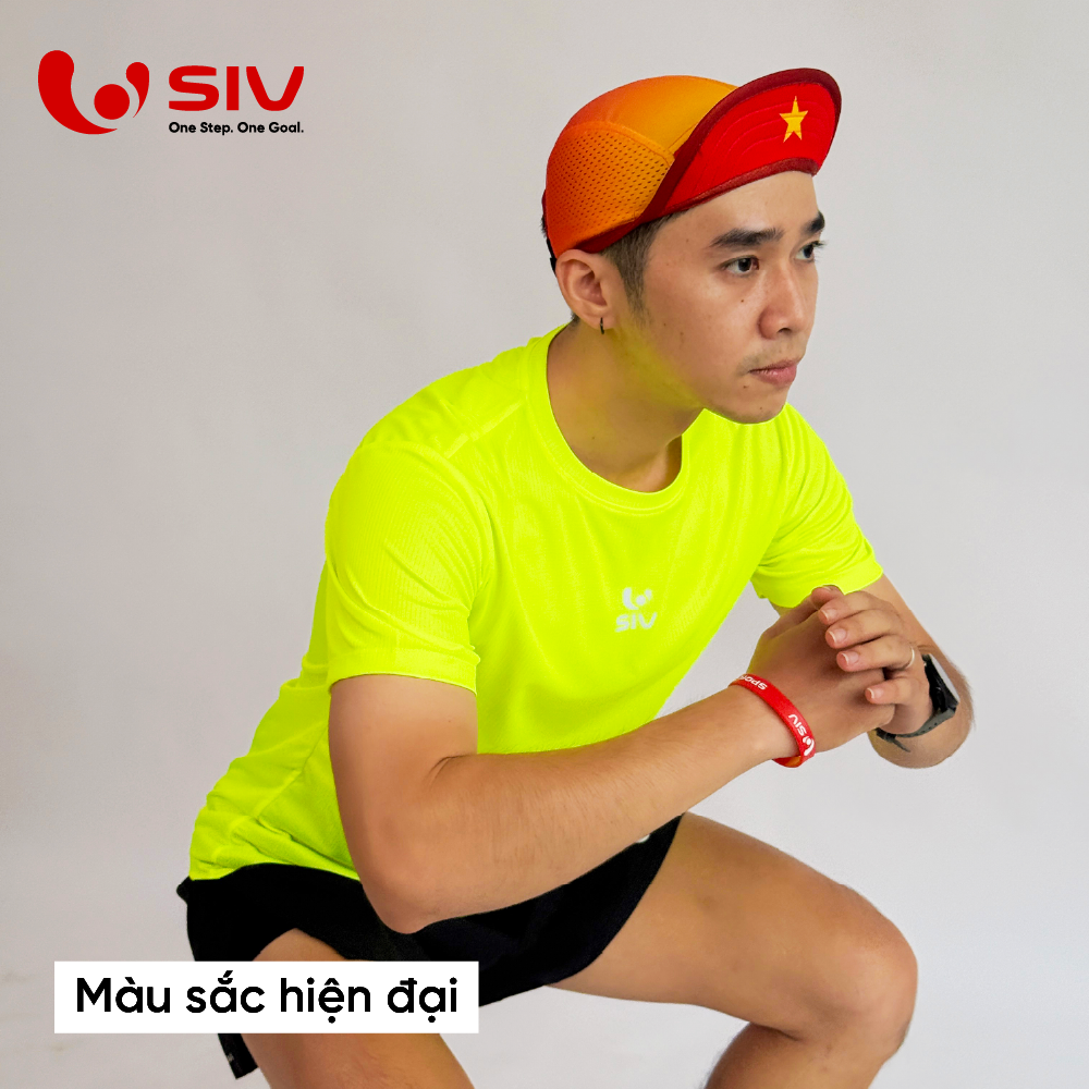  Áo chạy bộ Tshirt Basics xanh neon 