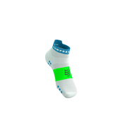  Tất Thể Thao Compressport Pro Racing Socks v4.0 Run Low - White/Norse Blue/Neon Green 