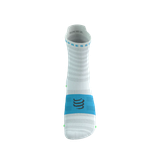  Tất Chạy Bộ Compressport Pro Racing Socks v4.0 Ultralight Run High - White/Norse Blue 