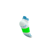  Tất Thể Thao Compressport Pro Racing Socks v4.0 Run Low - White/Norse Blue/Neon Green 