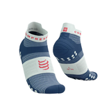  Tất Chạy Bộ Compressport Pro Racing Socks V4.0 Run Low - Blues/Sugar 