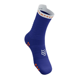  Tất chạy bộ Compressport Unisex's Pro Racing Socks v4.0 Run High - Dazz Blue/White 