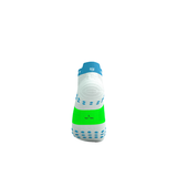  Tất Thể Thao Compressport Pro Racing Socks v4.0 Run Low - White/Norse Blue/Neon Green 