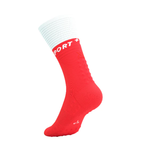  Tất Chạy Bộ Compressport Mid Compression Socks V2.0 - Fluo Red/White 