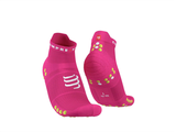  Tất chạy bộ Compessport Unisex's Pro Racing Socks V4.0 Run Low - Fluo Pink/Primerose 