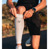  Băng bảo vệ bắp chân Compressport Calf Sleeves R2 Oxygen - White/Neble Grey 
